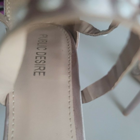 Women Rhinestone Rose Gold Public Desire Gladiator high Heel - Picture 7 of 9